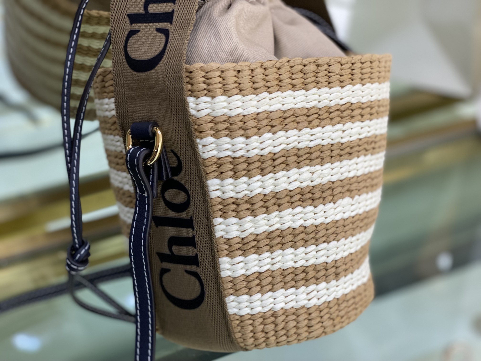 Chloe Small Woody Basket In Natural Fibers 